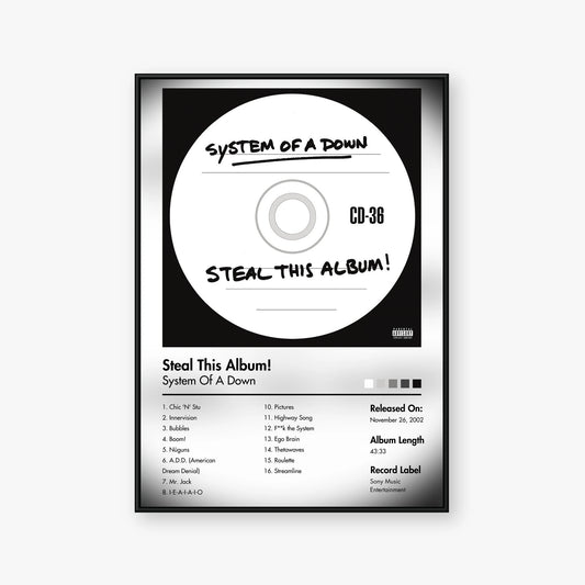 System of a Down — Steal This Album! Album Poster — Blur frame mockup