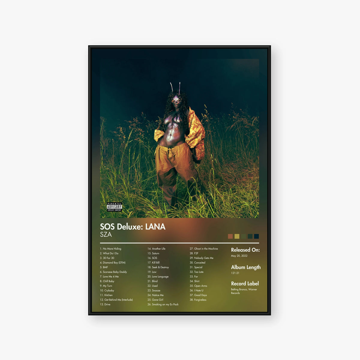 SZA — SOS (Deluxe: LANA) Album Poster — Blur frame mockup