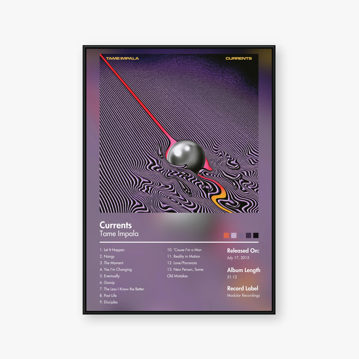 Tame Impala — Currents Album Poster — Blur frame mockup