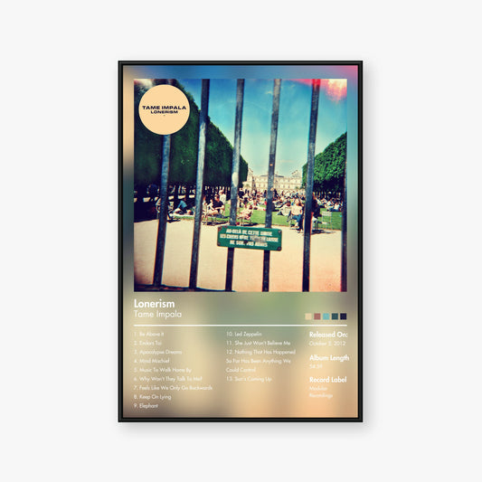 Tame Impala — Lonerism Album Poster — Blur frame mockup
