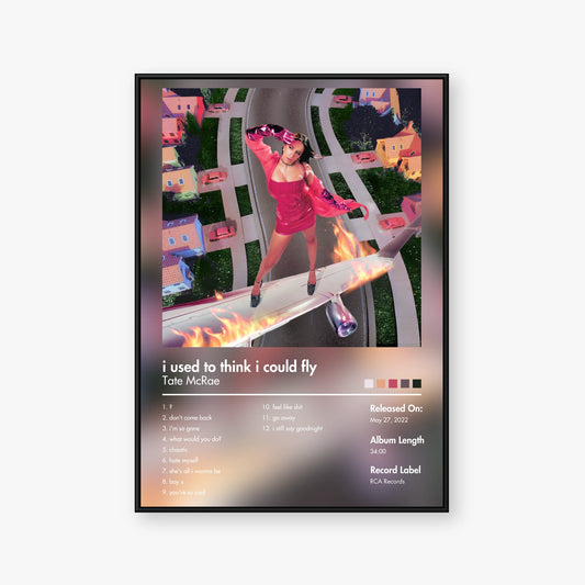 Tate McRae — i used to think i could fly Album Poster — Blur frame mockup