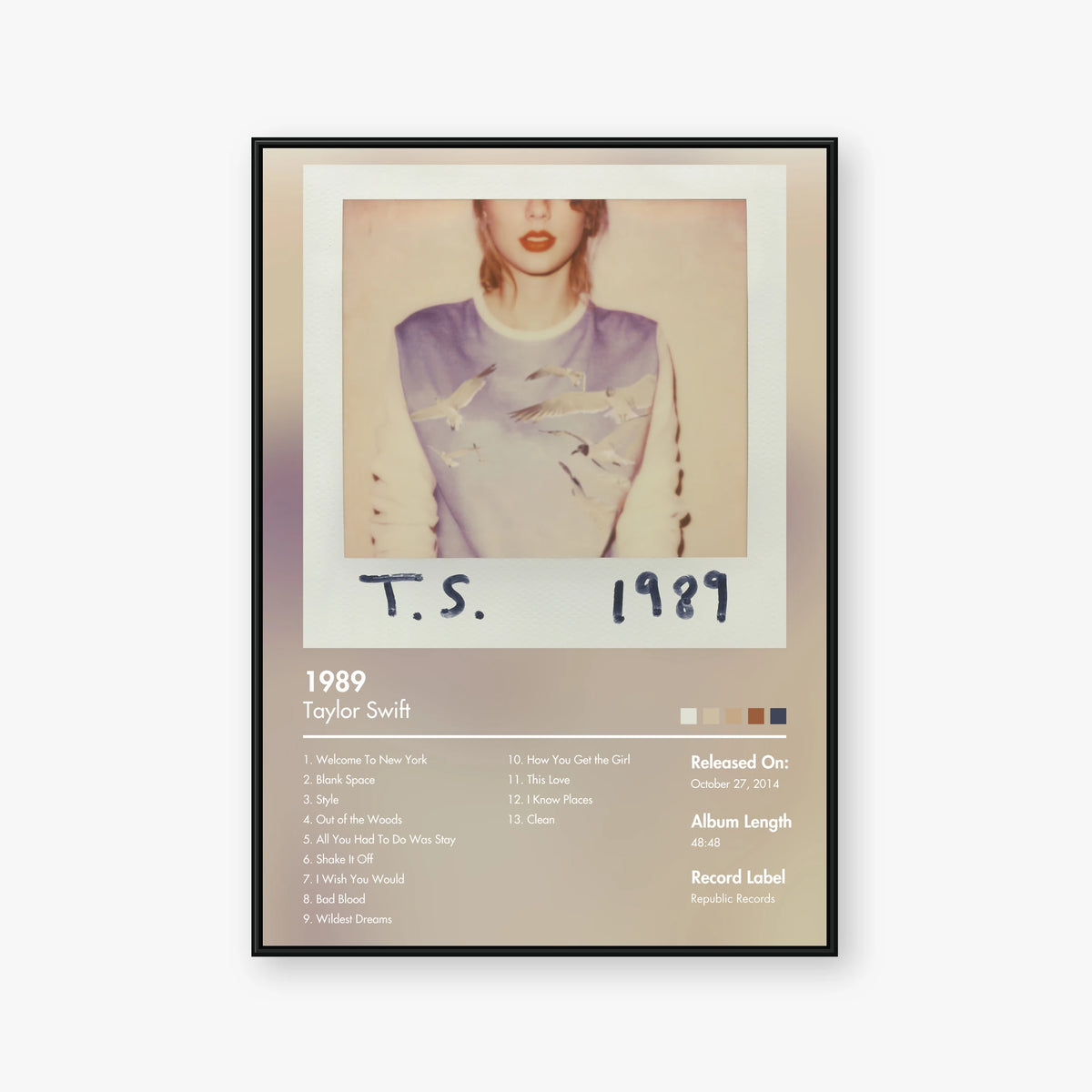 Taylor Swift — 1989 Album Poster — Blur frame mockup