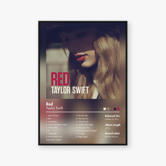 Taylor Swift — Red Album Poster — Blur frame mockup