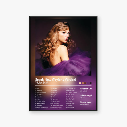 Taylor Swift — Speak Now (Taylor’s Version) Album Poster — Blur frame mockup