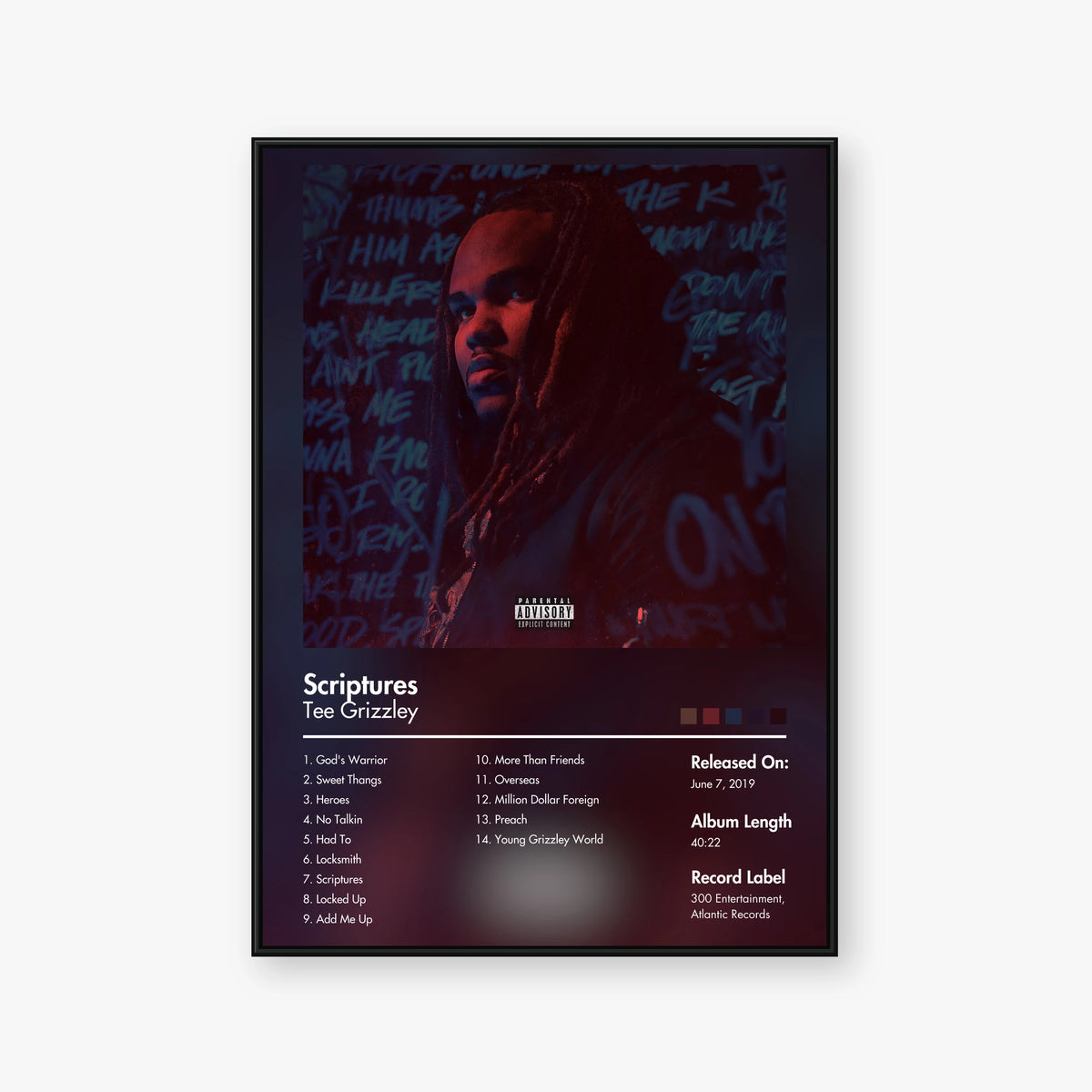 Tee Grizzley — Scriptures Album Poster — Blur frame mockup