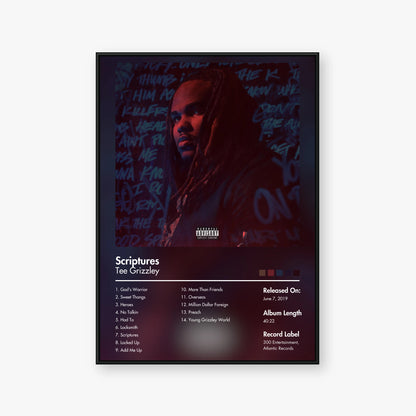 Tee Grizzley — Scriptures Album Poster — Blur frame mockup