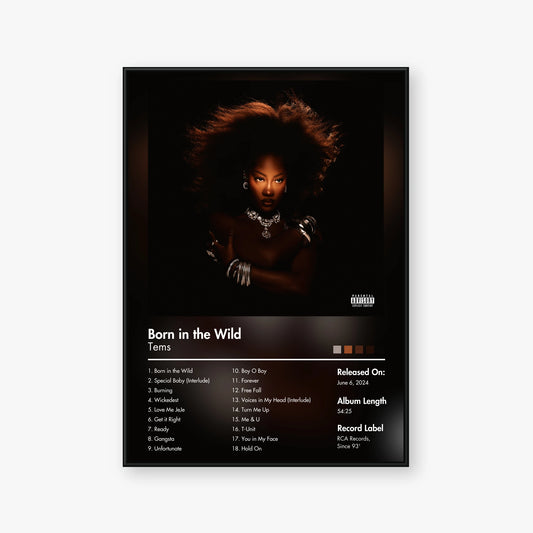 Tems — Born in the Wild Album Poster — Blur frame mockup
