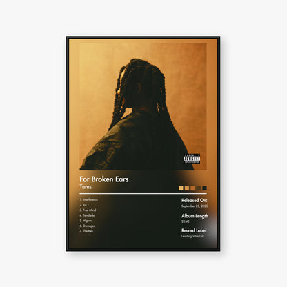 Tems — For Broken Ears Album Poster — Blur frame mockup