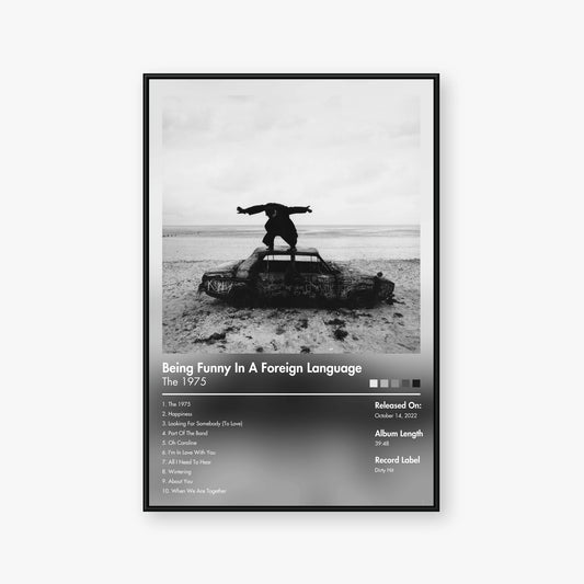 The 1975 — Being Funny in a Foreign Language Album Poster — Blur frame mockup