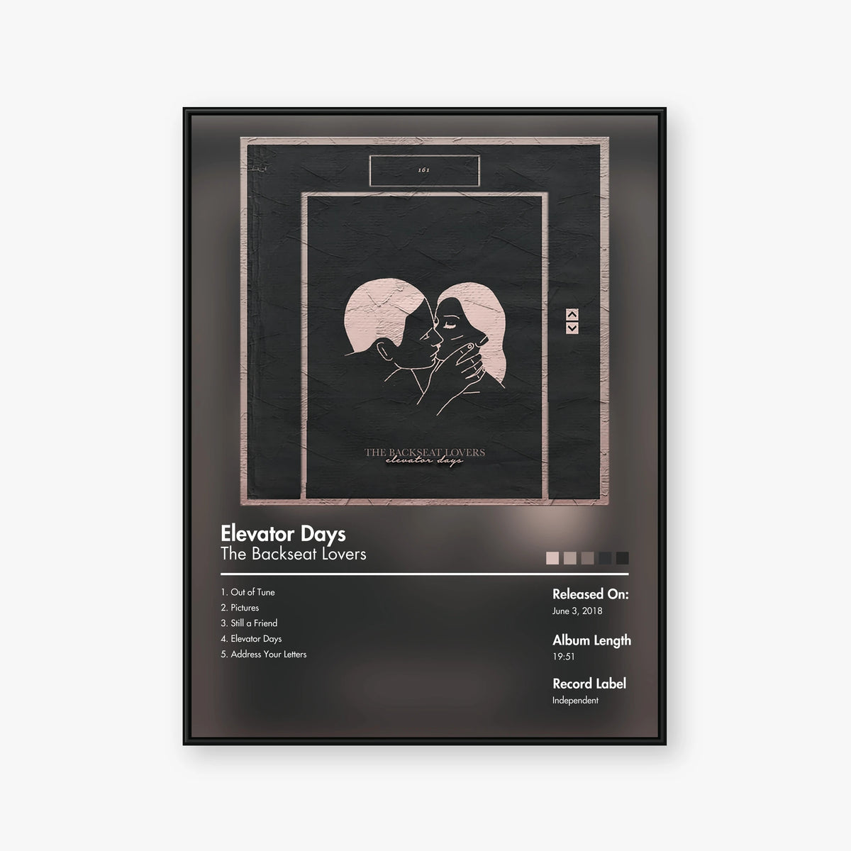 The Backseat Lovers — Elevator Days Album Poster — Blur frame mockup