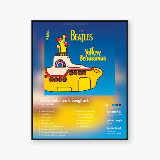 The Beatles — Yellow Submarine Songtrack Album Poster — Blur frame mockup