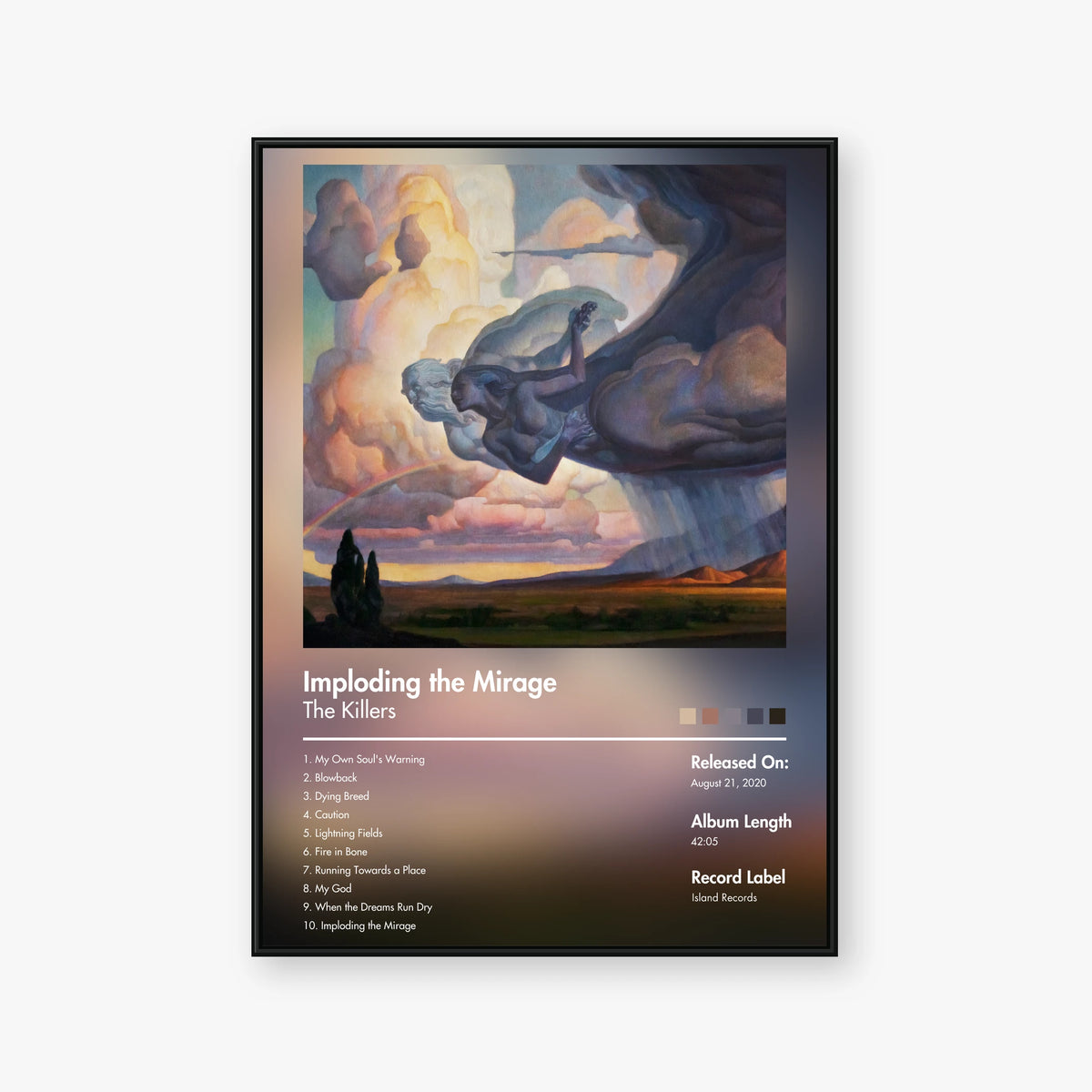 The Killers — Imploding the Mirage Album Poster — Blur frame mockup