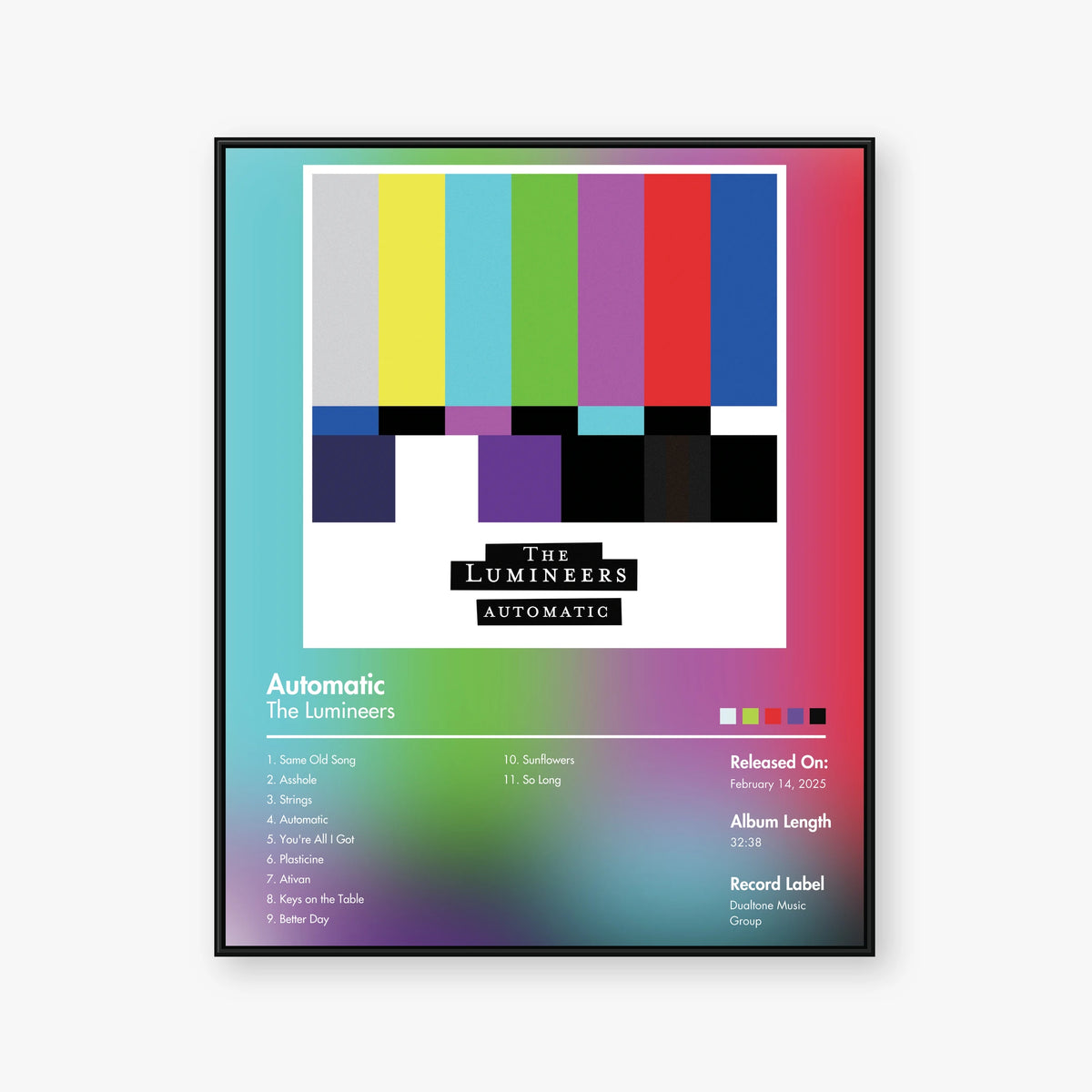 The Lumineers — Automatic Album Poster — Blur frame mockup