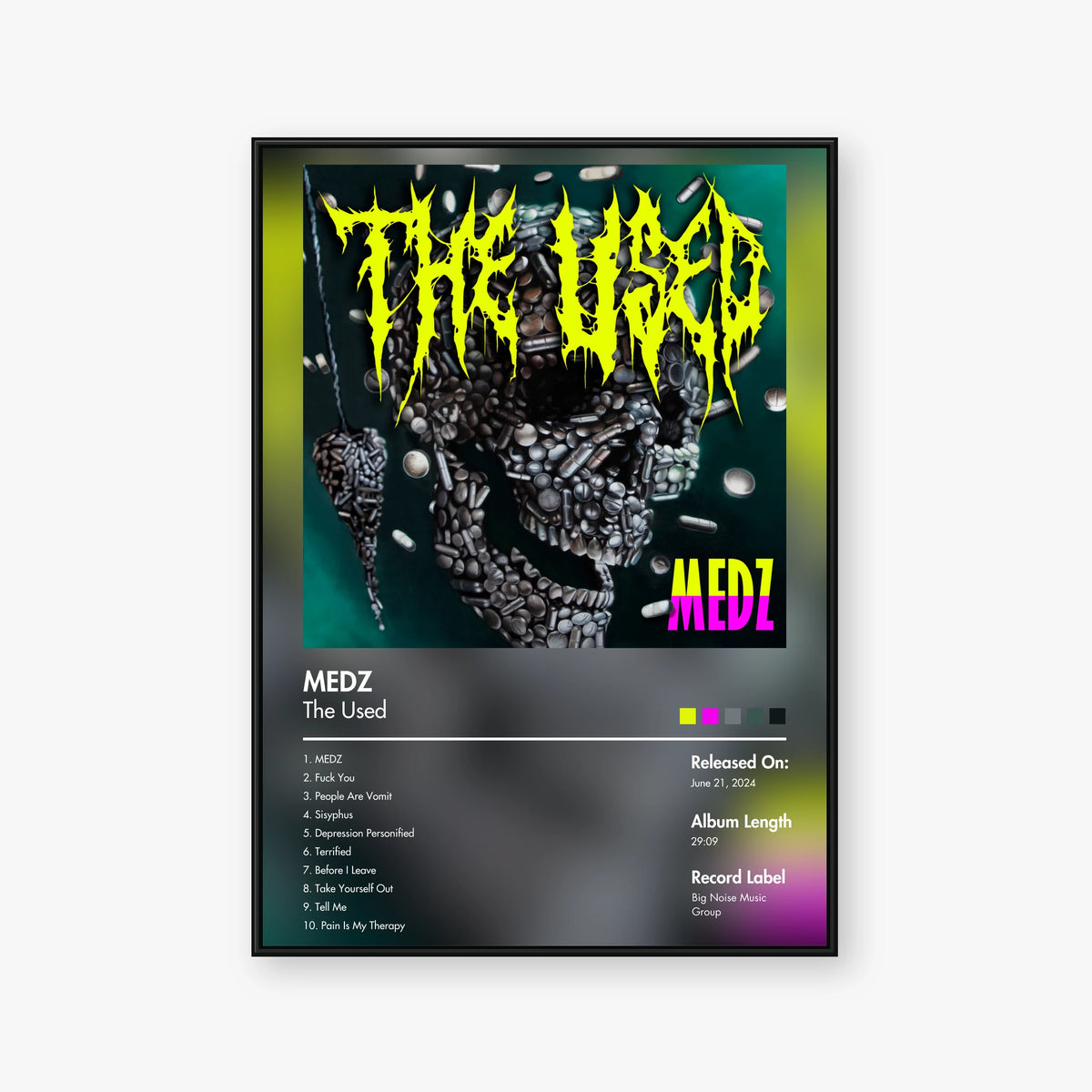 The Used — MEDZ Album Poster — Blur frame mockup