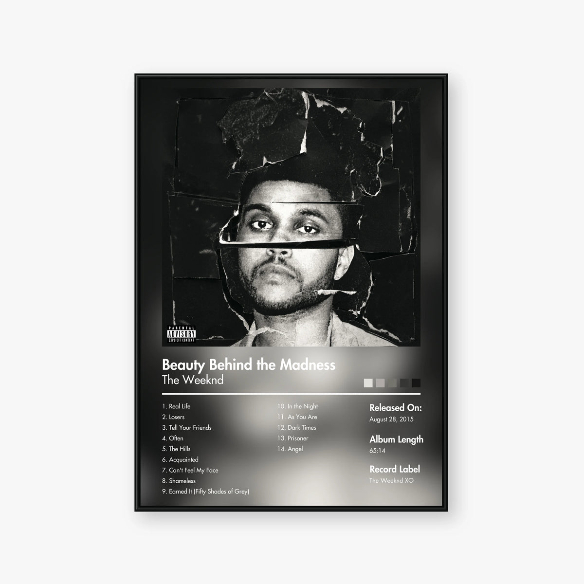 The Weeknd — Beauty Behind the Madness Album Poster — Blur frame mockup