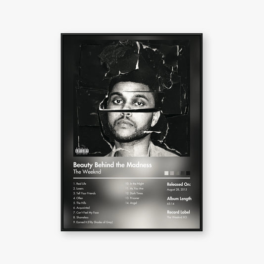 The Weeknd — Beauty Behind the Madness Album Poster — Blur frame mockup
