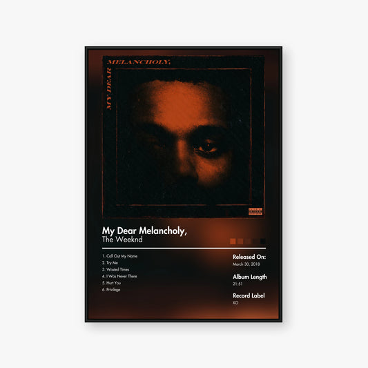 The Weeknd — My Dear Melancholy, Album Poster — Blur frame mockup