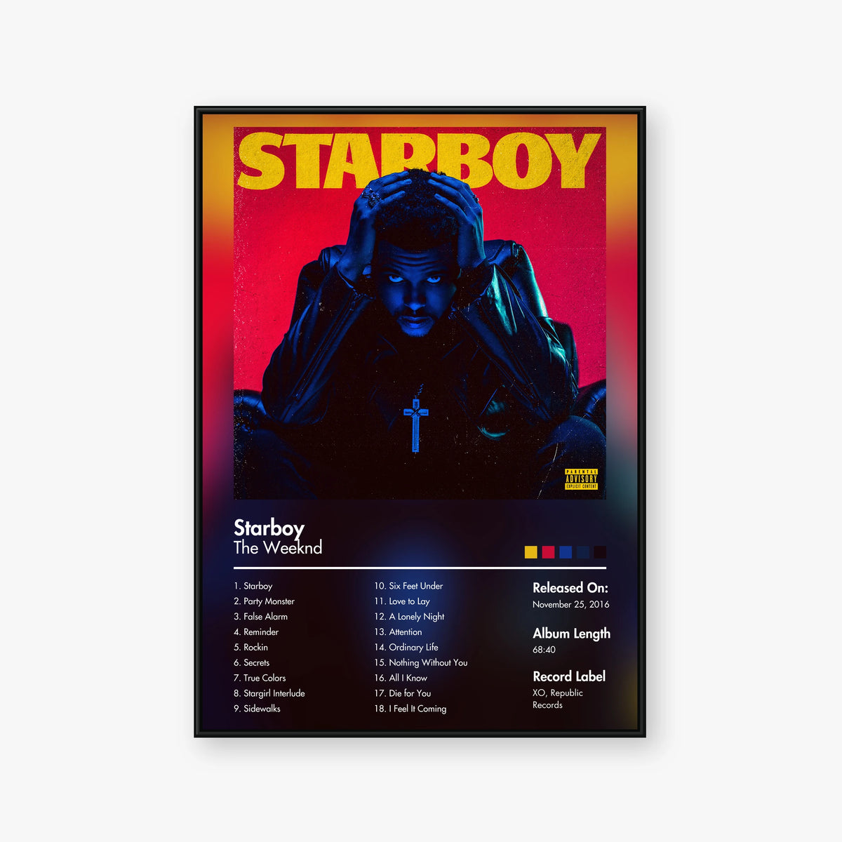 The Weeknd — Starboy Album Poster — Blur frame mockup