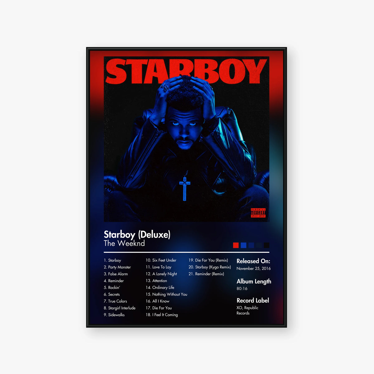 The Weeknd — Starboy (Deluxe) Album Poster — Blur frame mockup