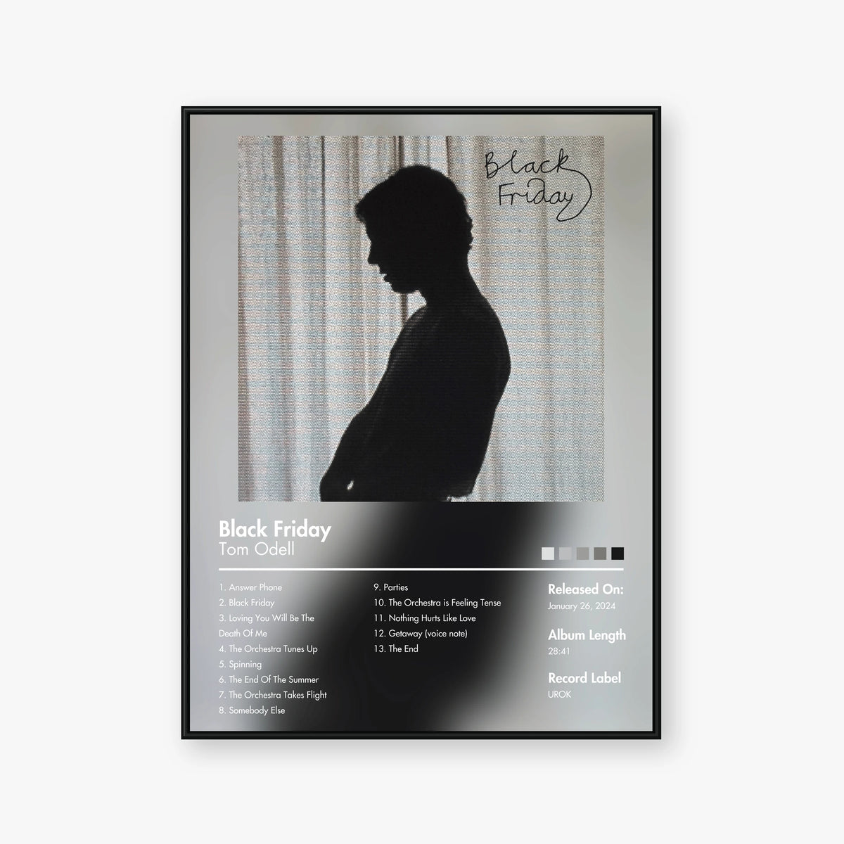 Tom Odell — Black Friday Album Poster — Blur frame mockup