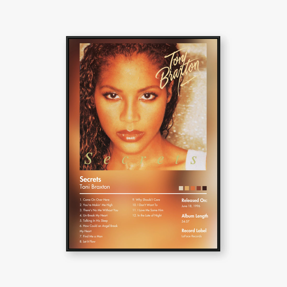 Toni Braxton — Secrets Album Poster — Blur frame mockup