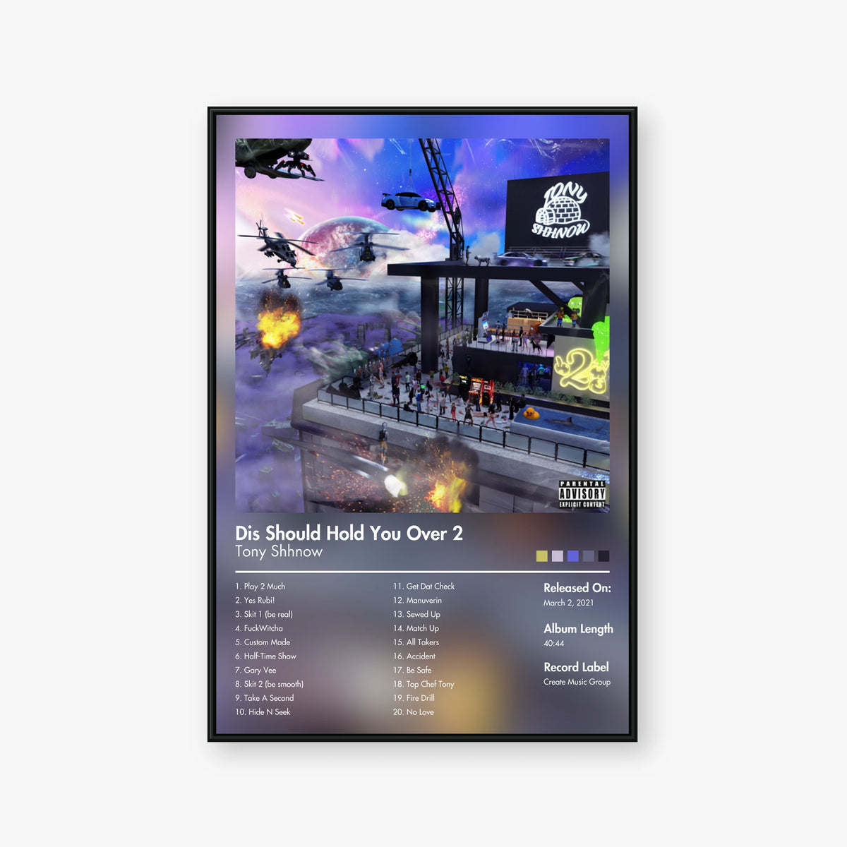 Tony Shhnow — Dis Should Hold You Over 2 Album Poster — Blur frame mockup