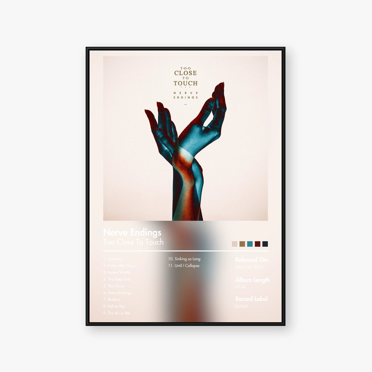 Too Close To Touch — Nerve Endings Album Poster — Blur frame mockup