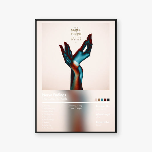 Too Close To Touch — Nerve Endings Album Poster — Blur frame mockup