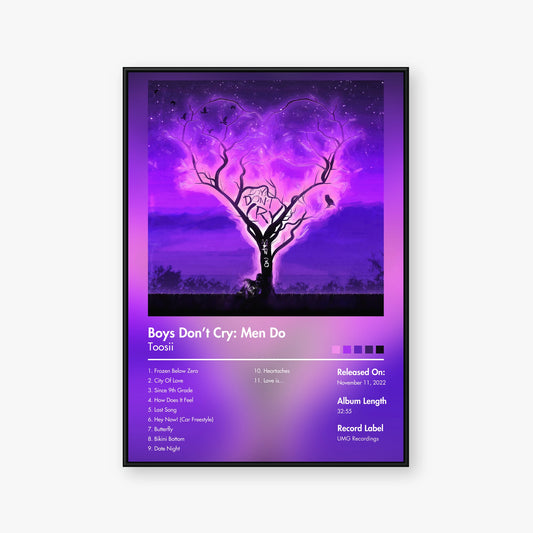 Toosii — Boys Dont Cry Men Do Album Poster — Blur frame mockup