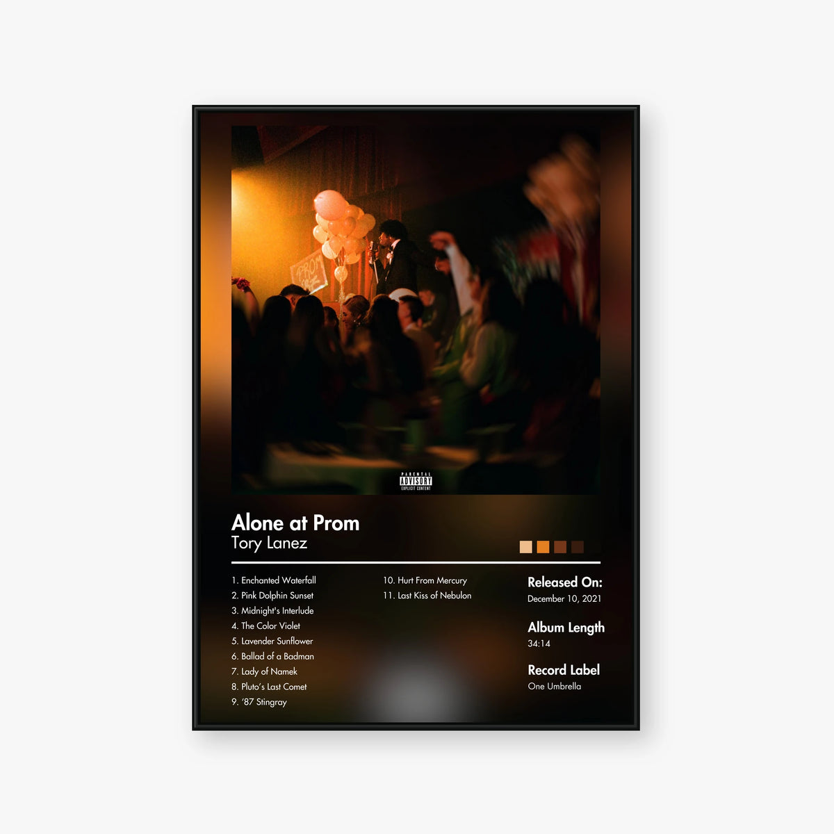Tory Lanez — Alone At Prom Album Poster — Blur frame mockup