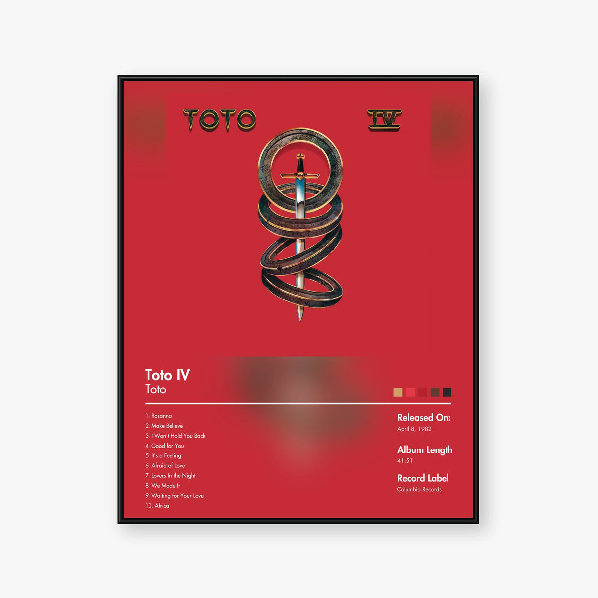 Toto — Toto IV Album Poster — Blur frame mockup