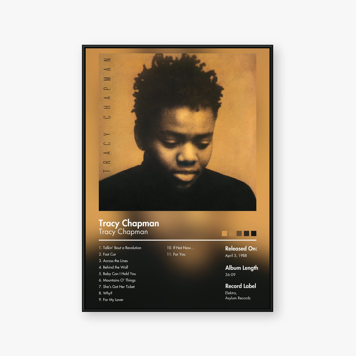 Tracy Chapman — Tracy Chapman Album Poster — Blur frame mockup