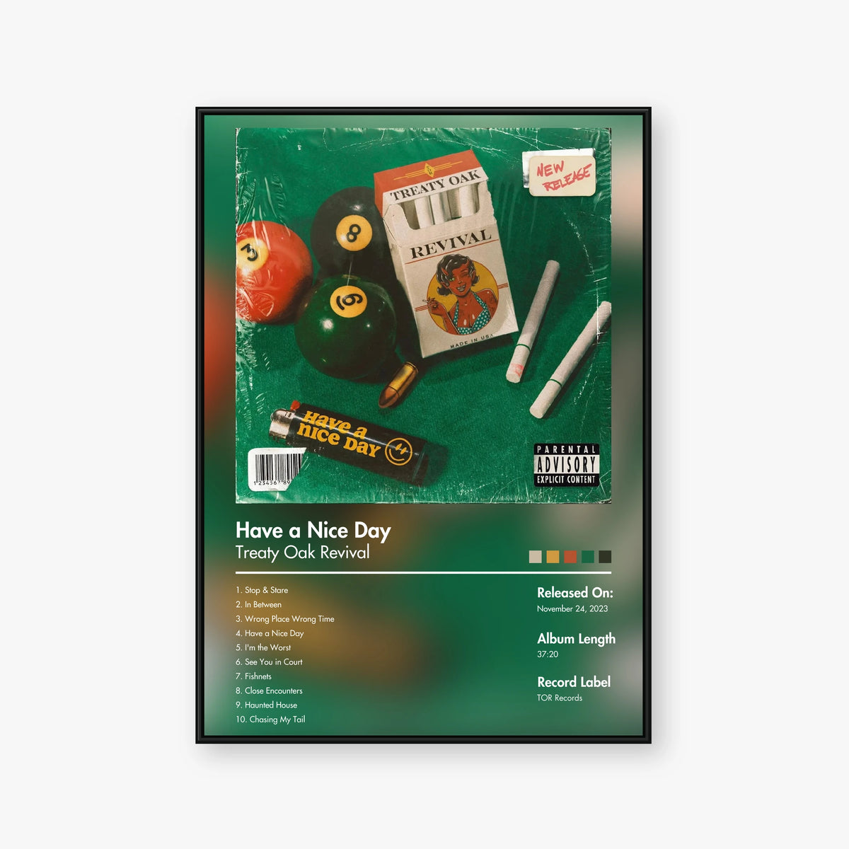 Treaty Oak Revival — Have a Nice Day Album Poster — Blur frame mockup