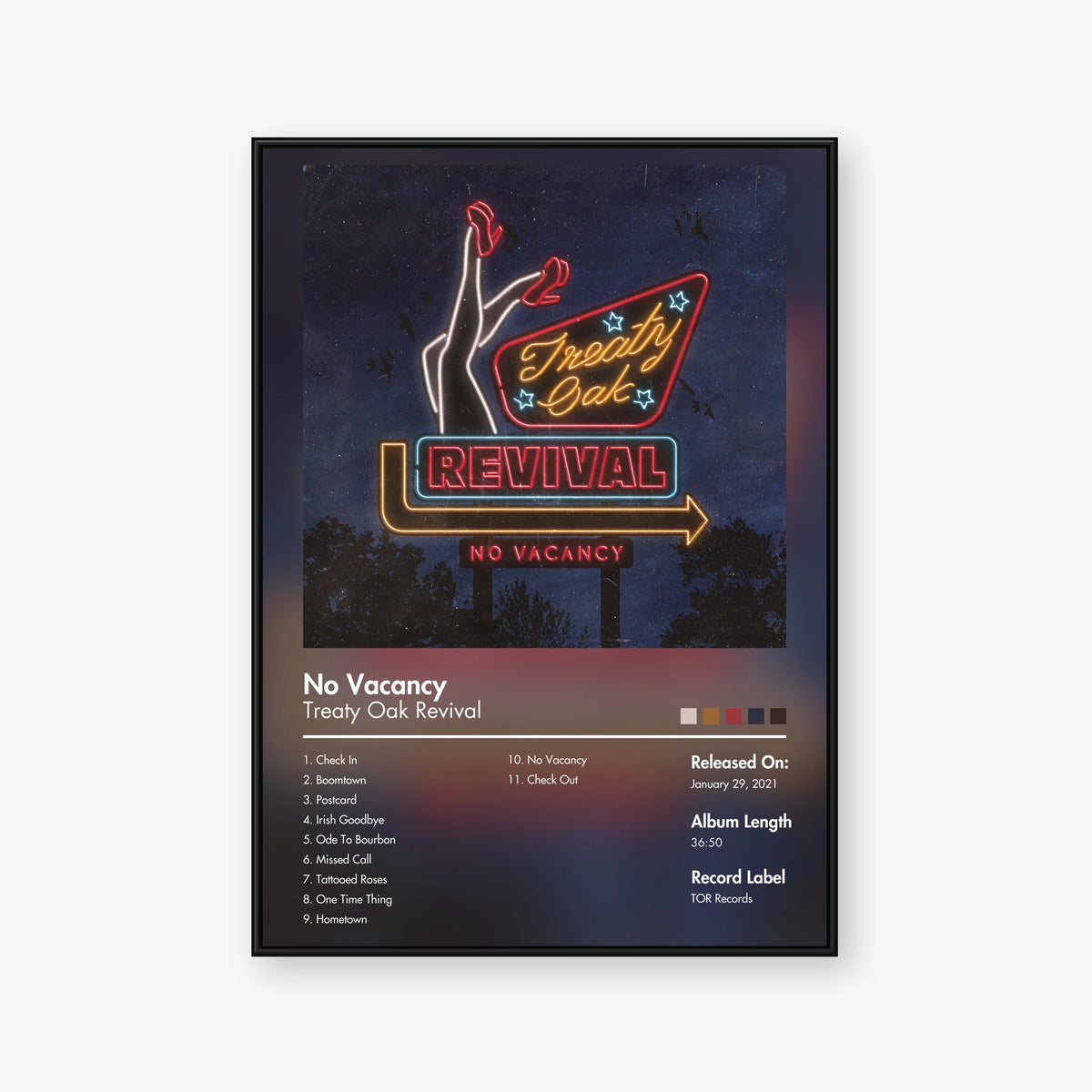 Treaty Oak Revival — No Vacancy Album Poster — Blur frame mockup