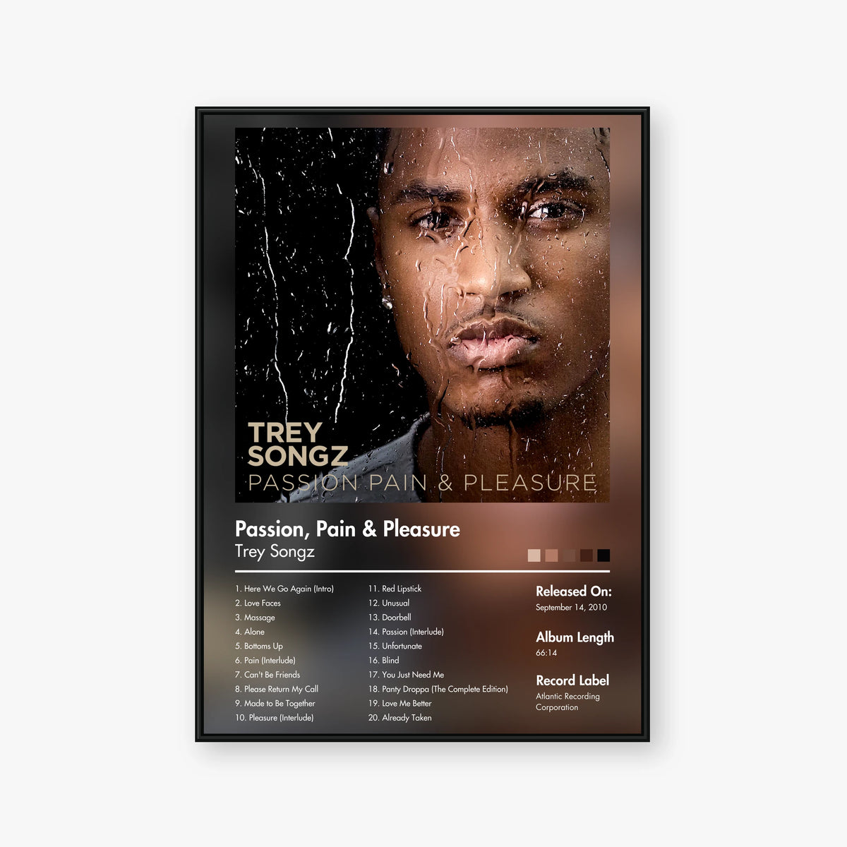 Trey Songz — Passion, Pain & Pleasure Album Poster — Blur frame mockup