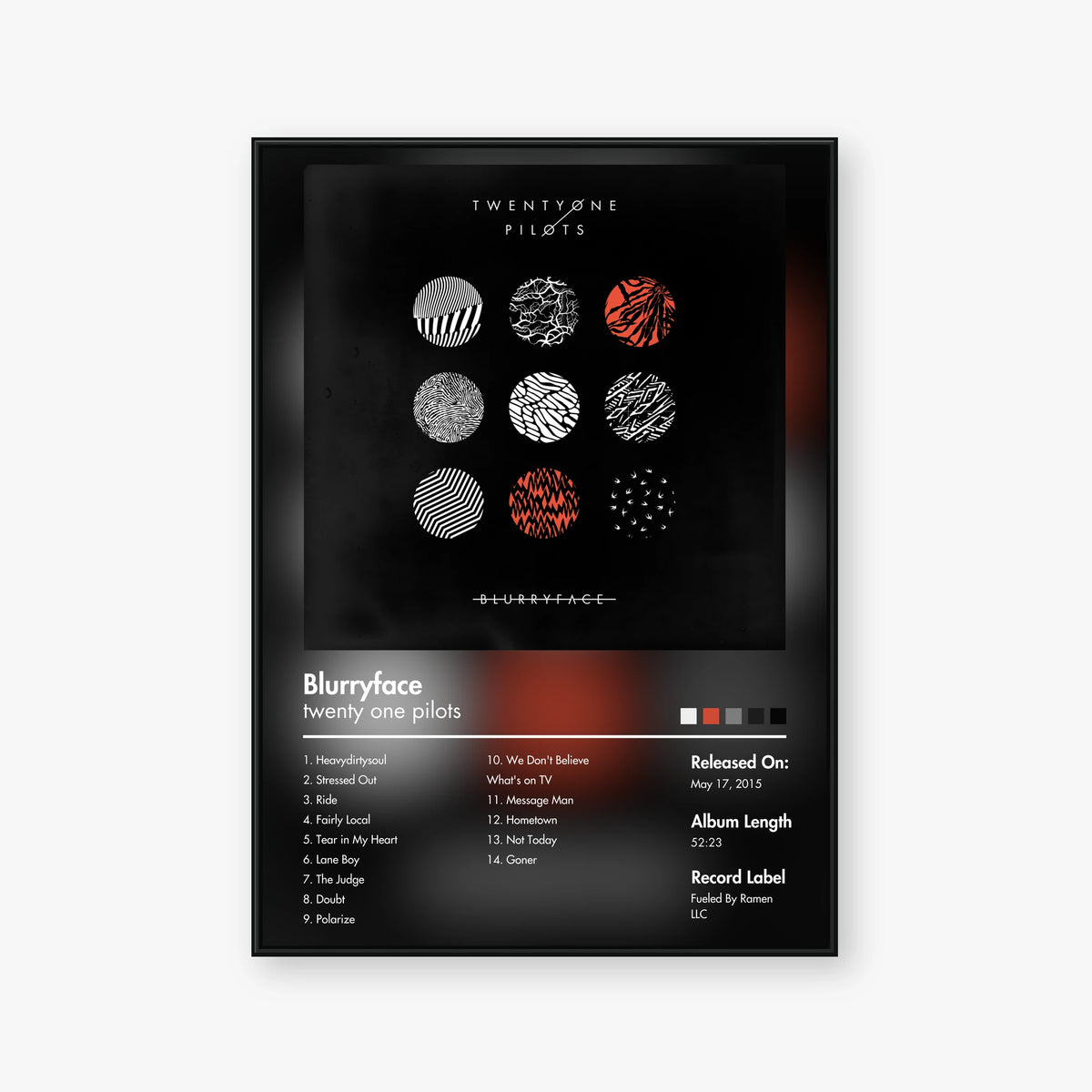 twenty one pilots — Blurryface Album Poster — Blur frame mockup