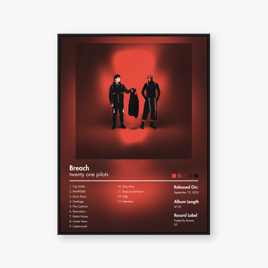twenty one pilots — Breach Album Poster — Blur frame mockup