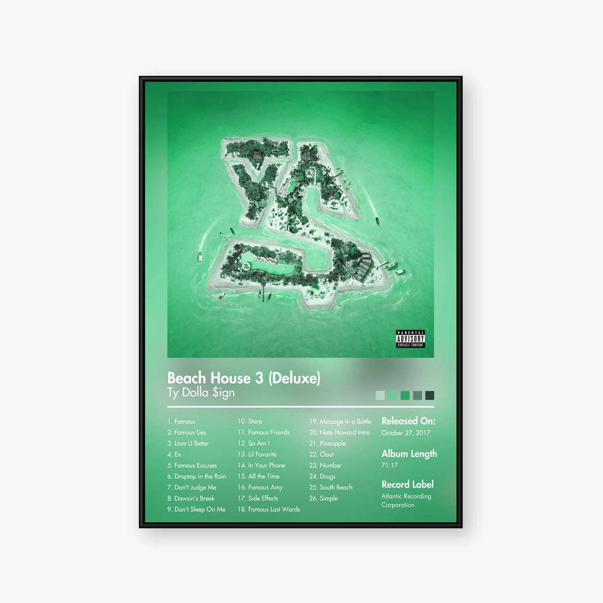 Ty Dolla $ign — Beach House 3 (Deluxe) Album Poster — Blur frame mockup