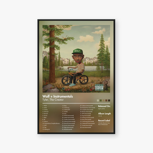 Tyler, The Creator — Wolf + Instrumentals Album Poster — Blur frame mockup