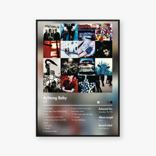 U2 — Achtung Baby Album Poster — Blur frame mockup