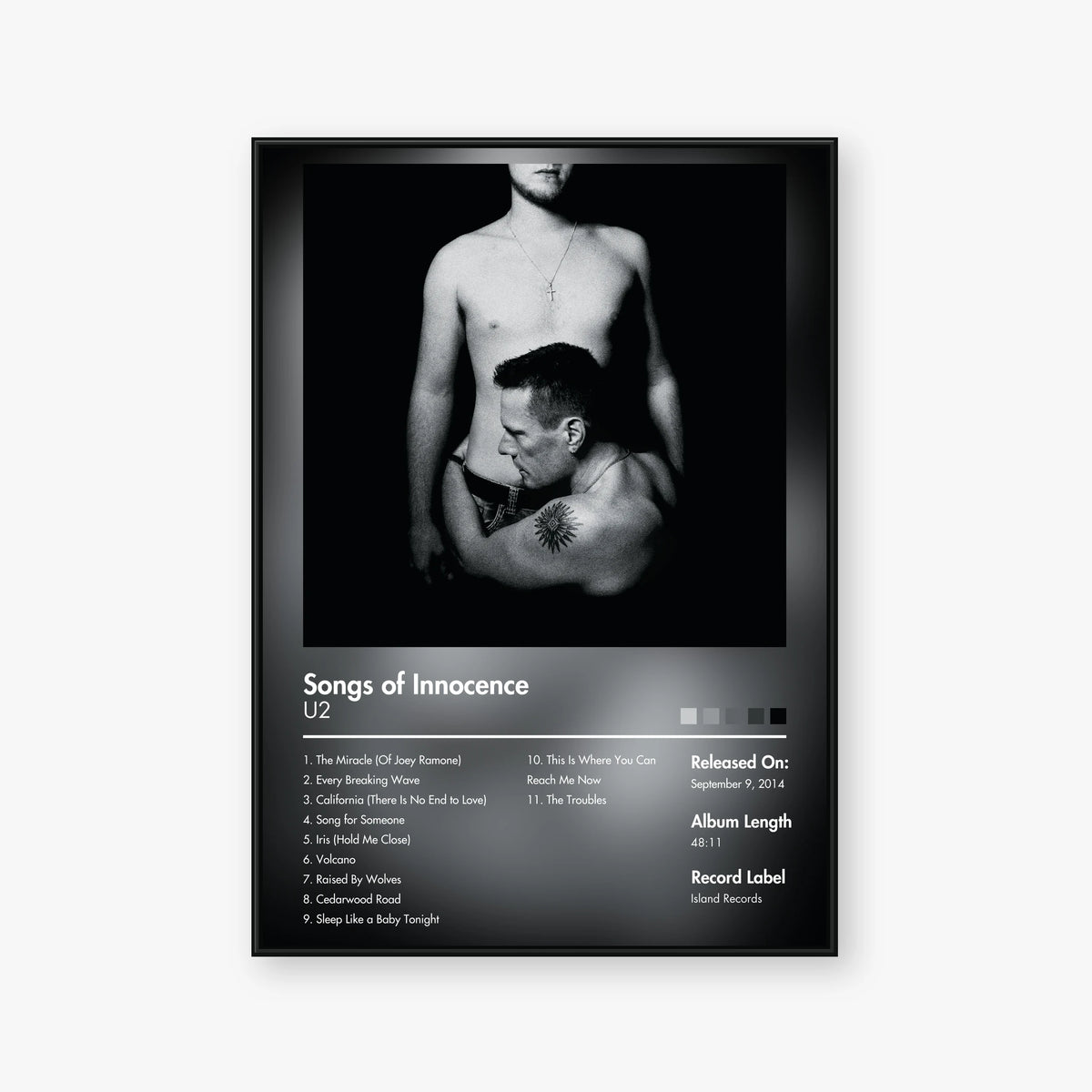 U2 — Songs of Innocence Album Poster — Blur frame mockup