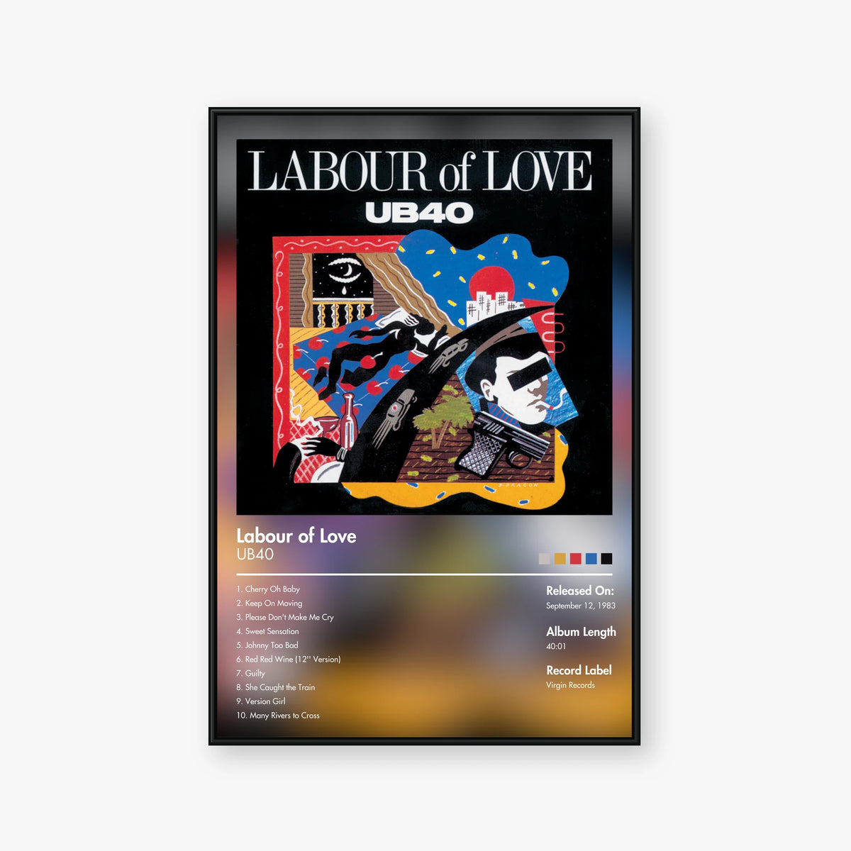 UB40 — Labour of Love Album Poster — Blur frame mockup