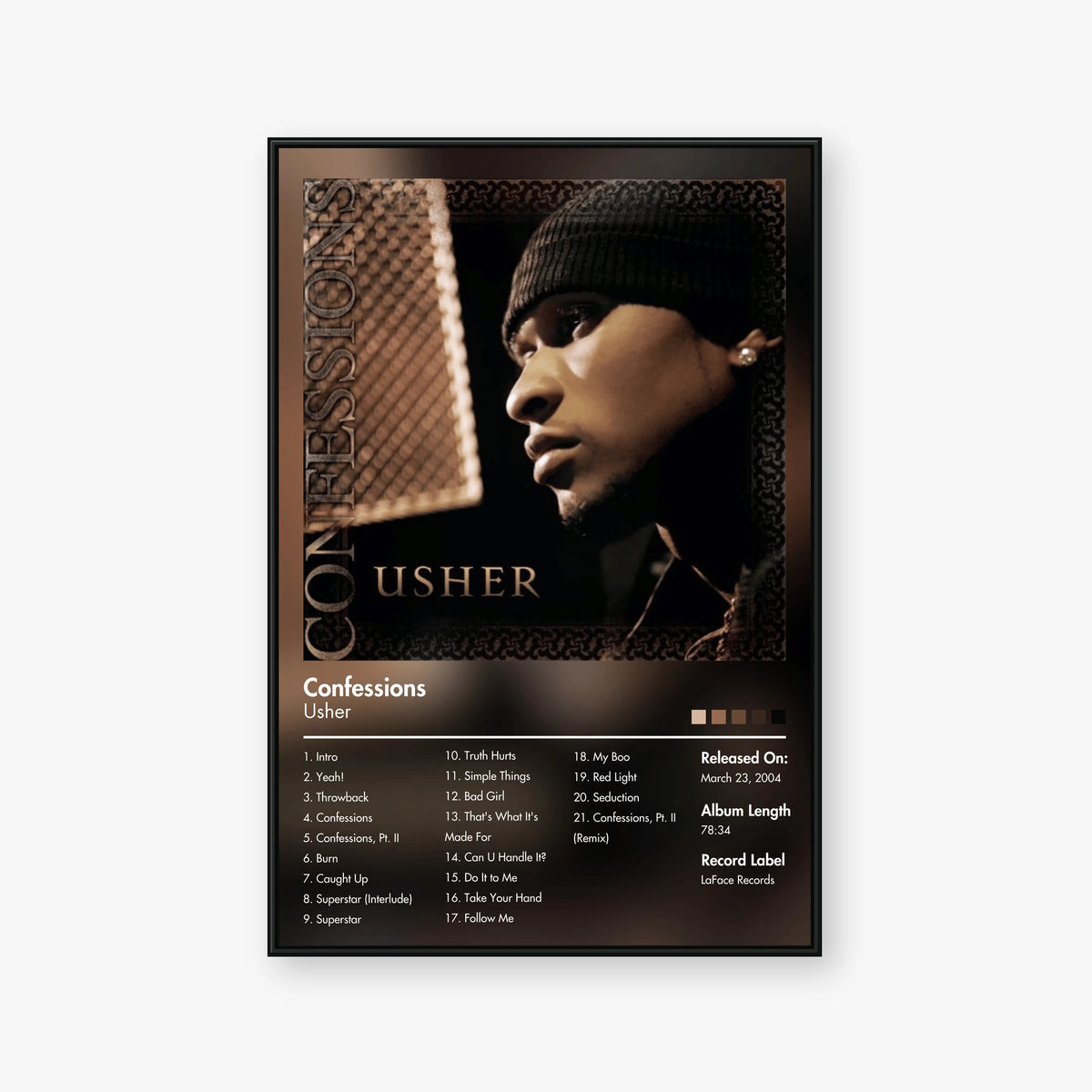 Usher — Confessions Album Poster — Blur frame mockup