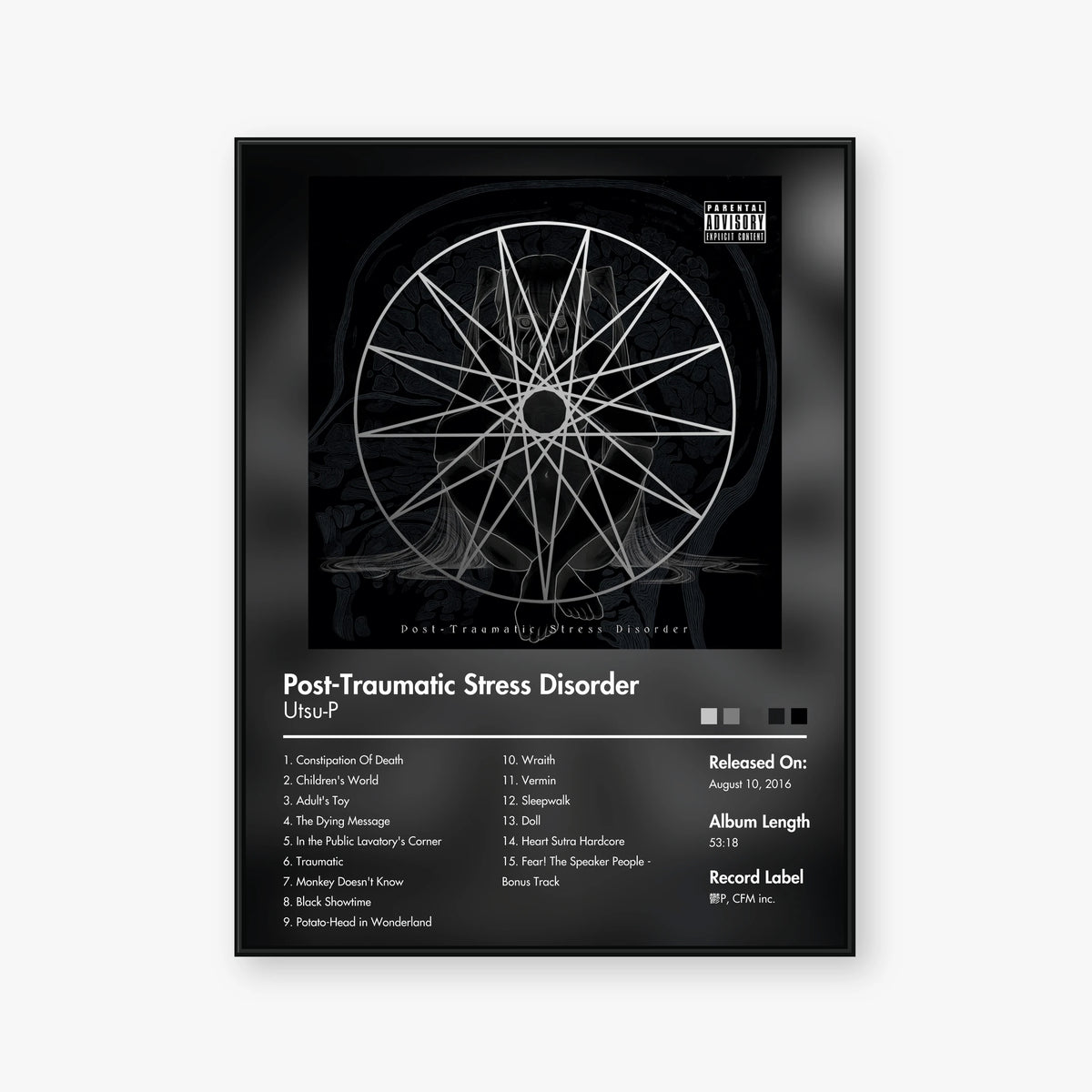 UtsuP — Post-Traumatic Stress Disorder Album Poster — Blur frame mockup