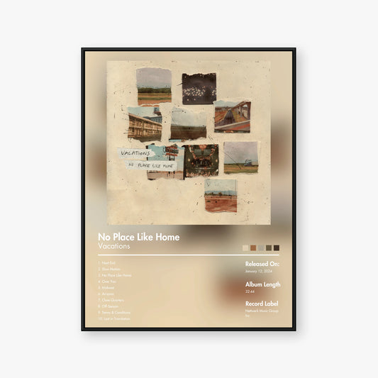 Vacations — No Place Like Home Album Poster — Blur frame mockup