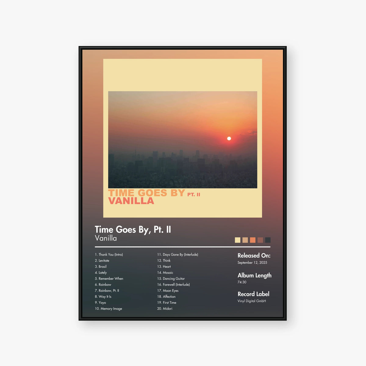 Vanilla — Time Goes By Pt. II Album Poster — Blur frame mockup