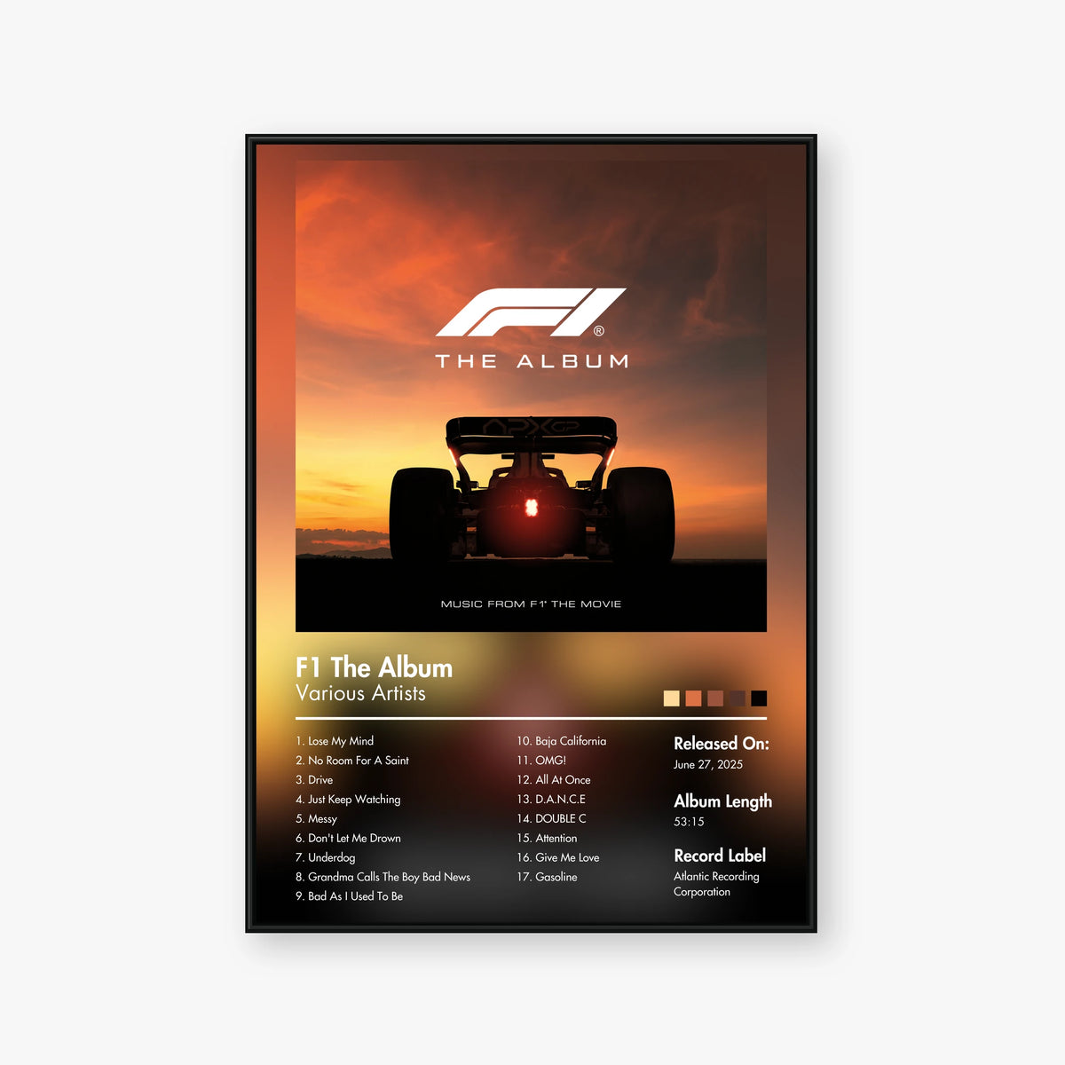 Various Artists — F1 The Album Album Poster — Blur frame mockup