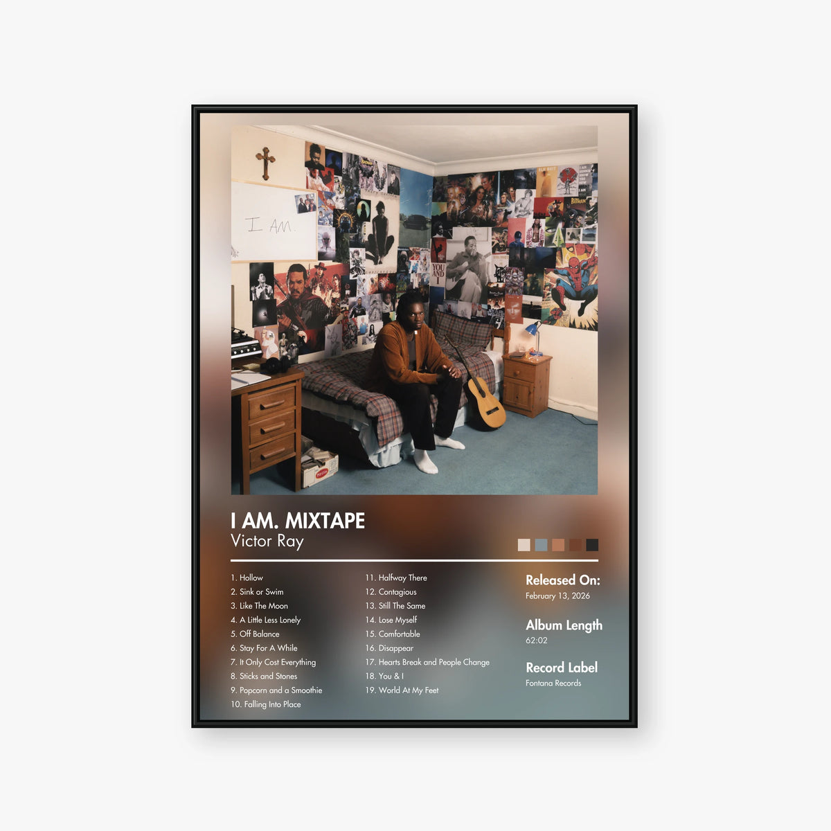 Victor Ray — I AM. MIXTAPE Album Poster — Blur frame mockup