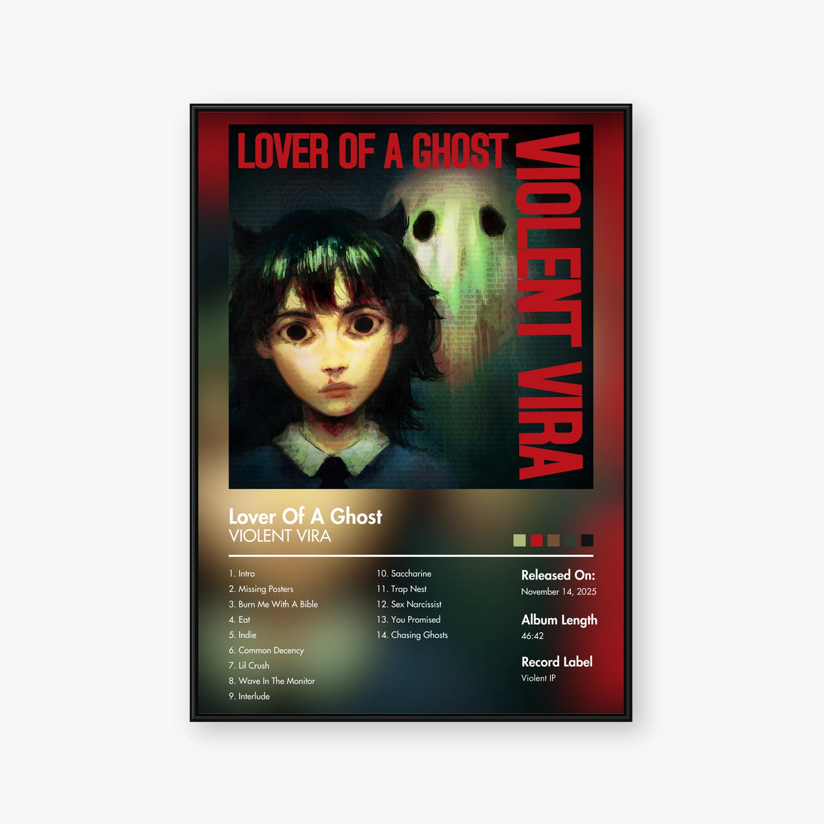VIOLENT VIRA — Lover of a Ghost Album Poster — Blur frame mockup