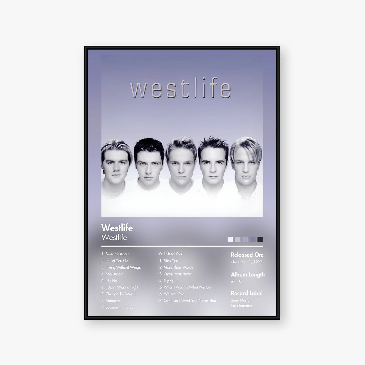 Westlife — Westlife Album Poster — Blur frame mockup